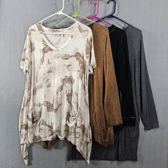 LOGO by Lori Goldstein Tops - Lot of 4 LOGO Women's Large Tunic Tops Jersey and Henley Pockets Casual